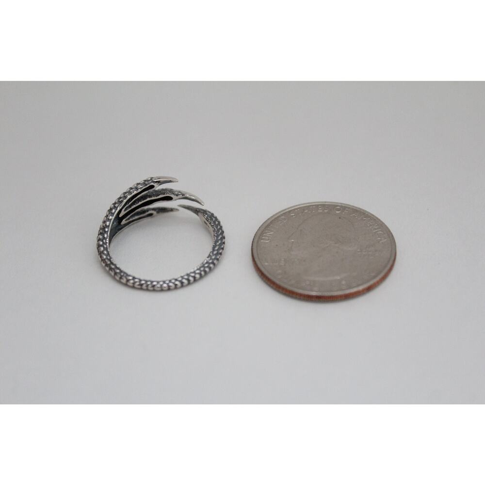 Sterling Silver Adjustable Bird Claw Ring, Silver… - image 4